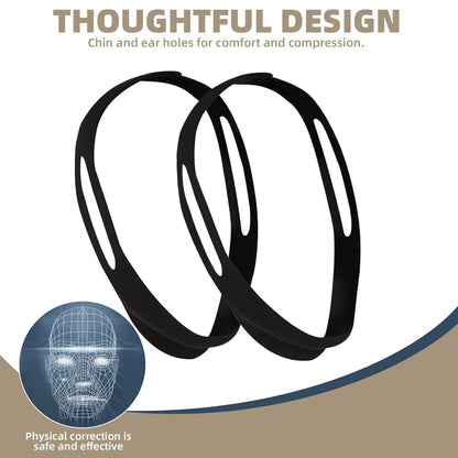 V-Line Lifting Mask - Double Chin Reducer and Face Shaper with High-Elastic Fit, Reusable Chin Strap and Depuffing Tape for Skin Tightening, Sagging Skin Relief and Slimming for Men and Women