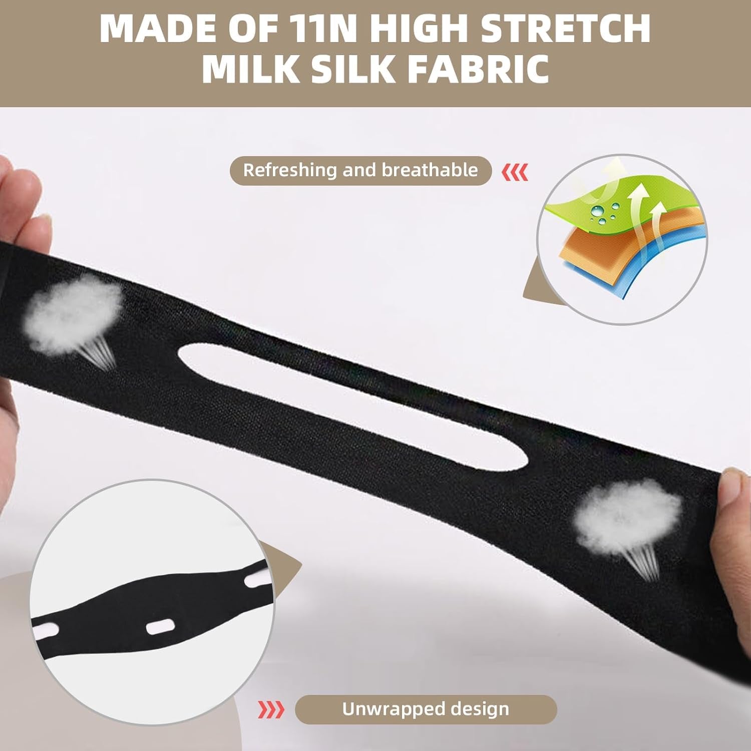 V-Line Lifting Mask - Double Chin Reducer and Face Shaper with High-Elastic Fit, Reusable Chin Strap and Depuffing Tape for Skin Tightening, Sagging Skin Relief and Slimming for Men and Women