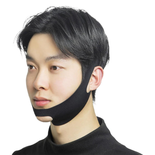 V-Line Lifting Mask - Double Chin Reducer and Face Shaper with High-Elastic Fit, Reusable Chin Strap and Depuffing Tape for Skin Tightening, Sagging Skin Relief and Slimming for Men and Women